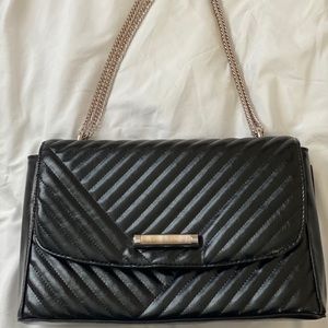 TOPSHOP Quilted silver chain crossbody/handbag
